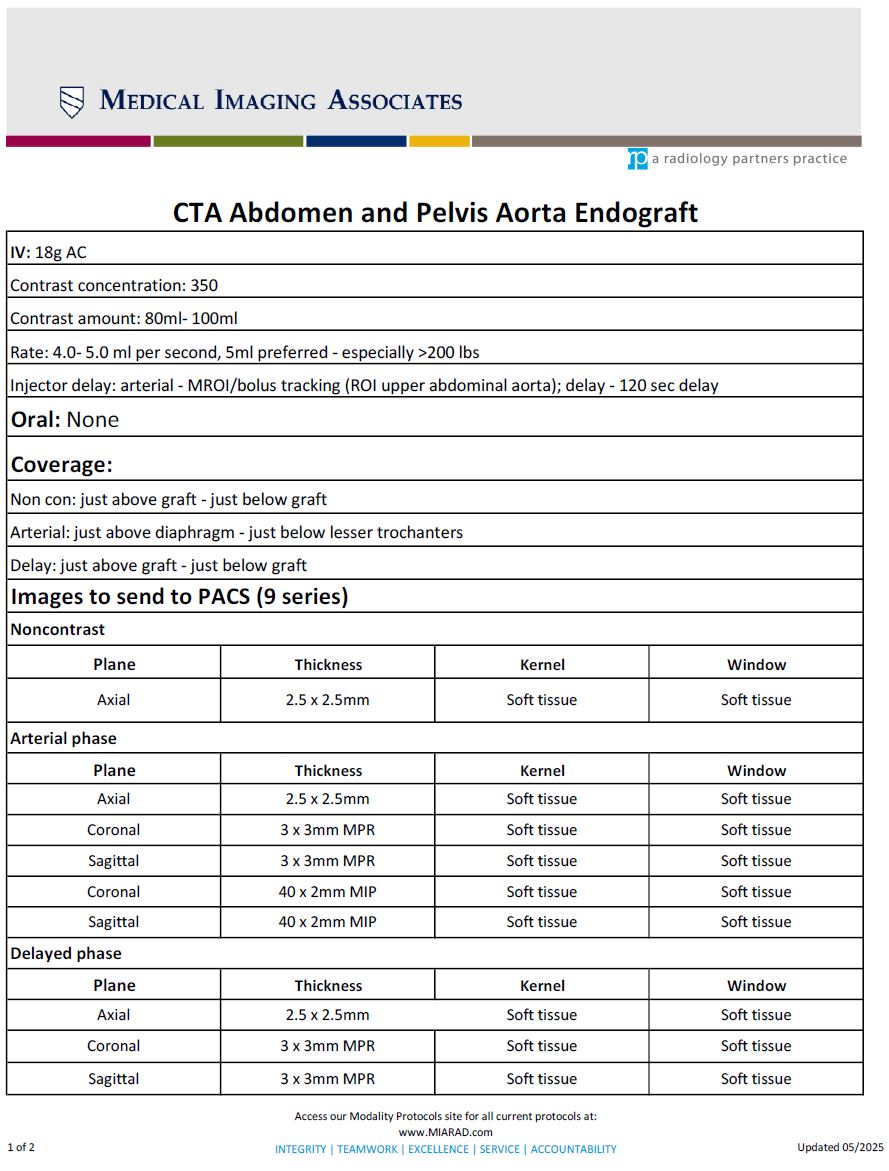 CT CTA Abdomen and Pelvis Aorta Endograph